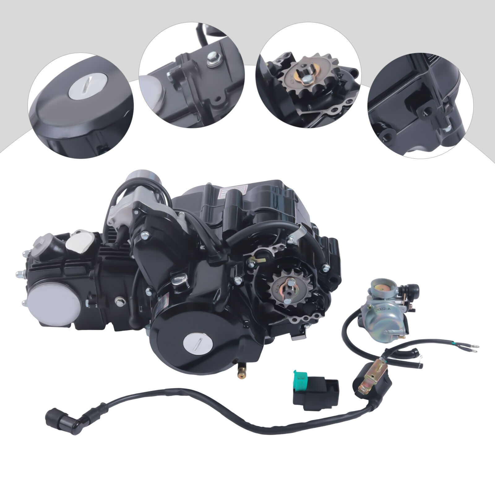 Wuzstar 110CC Semi Auto Engine Motor 4Speed Electric Start Engine Motor