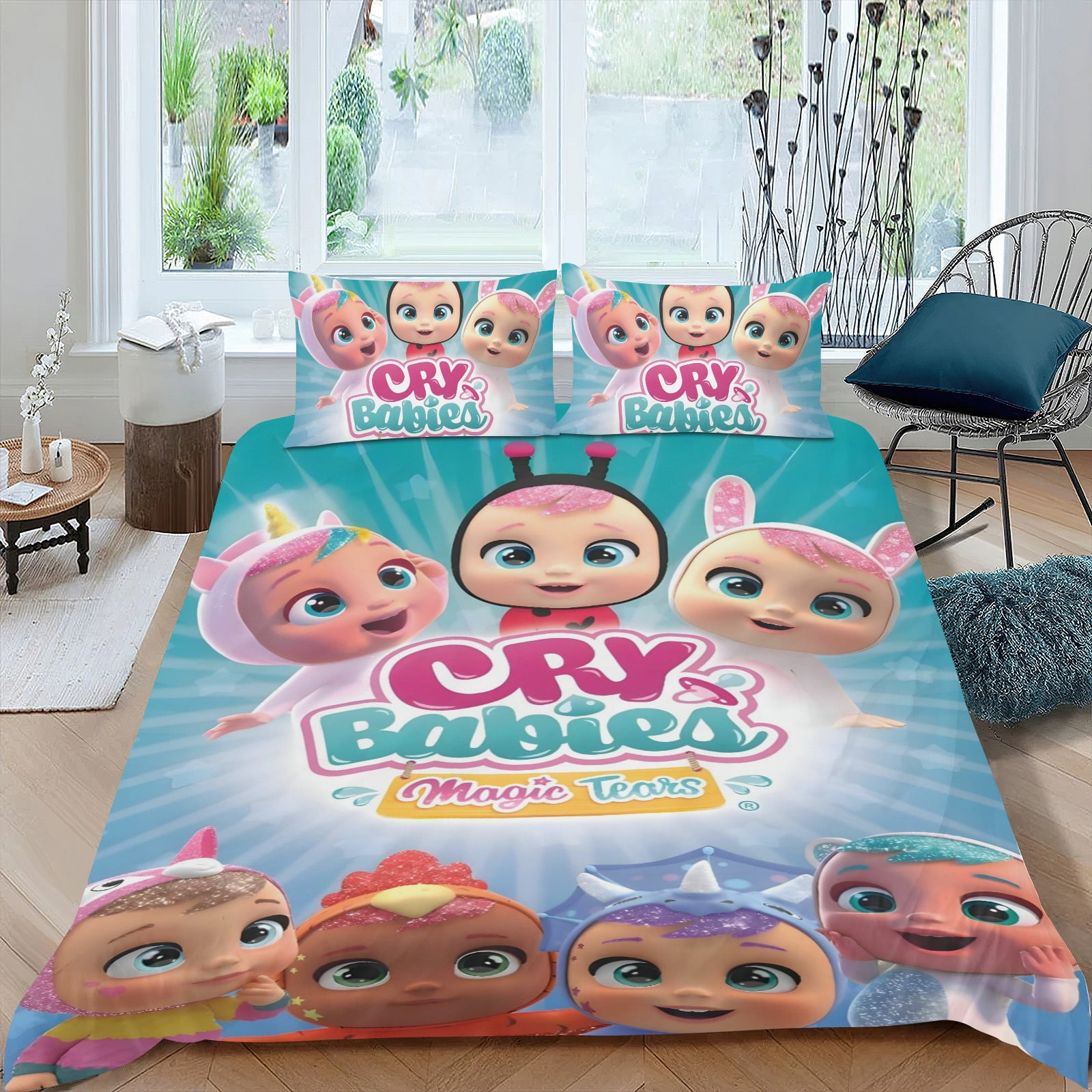 Cry Babies Baby-themed Bed Sheet Set Three Piece Set Comfortable And Skin Friendly Unique Design Home Decor Gifts For Family Friends fans36x75Inches（90*190cm）