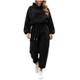 thumbnail image 6 of RongHuan Sweatsuits Women 2 Piece Outfit Fashion Hoodies Matching Cargo Sweatpants Fall Winter Track Suit with Pockets, 6 of 8