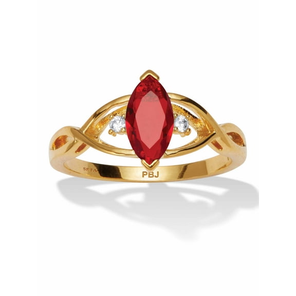 PalmBeach Jewelry Marquise Cut Cubic Zirconia 14k Yellow Gold-plated Simulated Birthstone Ring