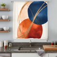 thumbnail image 5 of Navy Blue Burnt Orange Sheer Curtains 45 Inches Long, Geometric Modern Boho Art Light Filering Curtains, Breathable Simi Curtain Privacy Drapes for Kitchen Bathroom Lightweight Small Window Treatment, 5 of 9