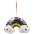 thumbnail image 2 of Northlight Glittered Rainbow with Smiling Clouds Christmas Ornament - 7" - White and Pink, 2 of 6