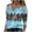 Blue, variant on Floral Print Top for Women Round Neck Long Sleeve Top Thin Loose Blouse Tops Fashion Tie Dye Top Casual Pullover Tops