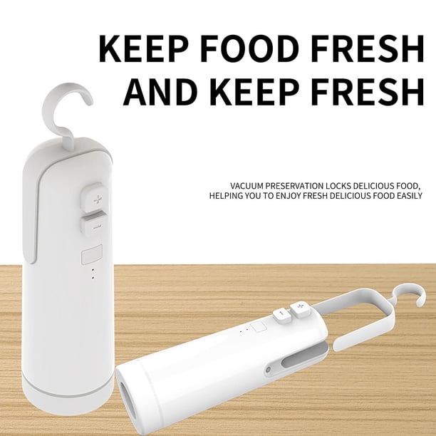 Máquina selladora al vacío | Protector de alimentos portátil de mano | Dispositivo compacto de envasado al vacío ABS | Succión de 100KPA | Fácil operación para carne, frutas, verduras y bocadillos