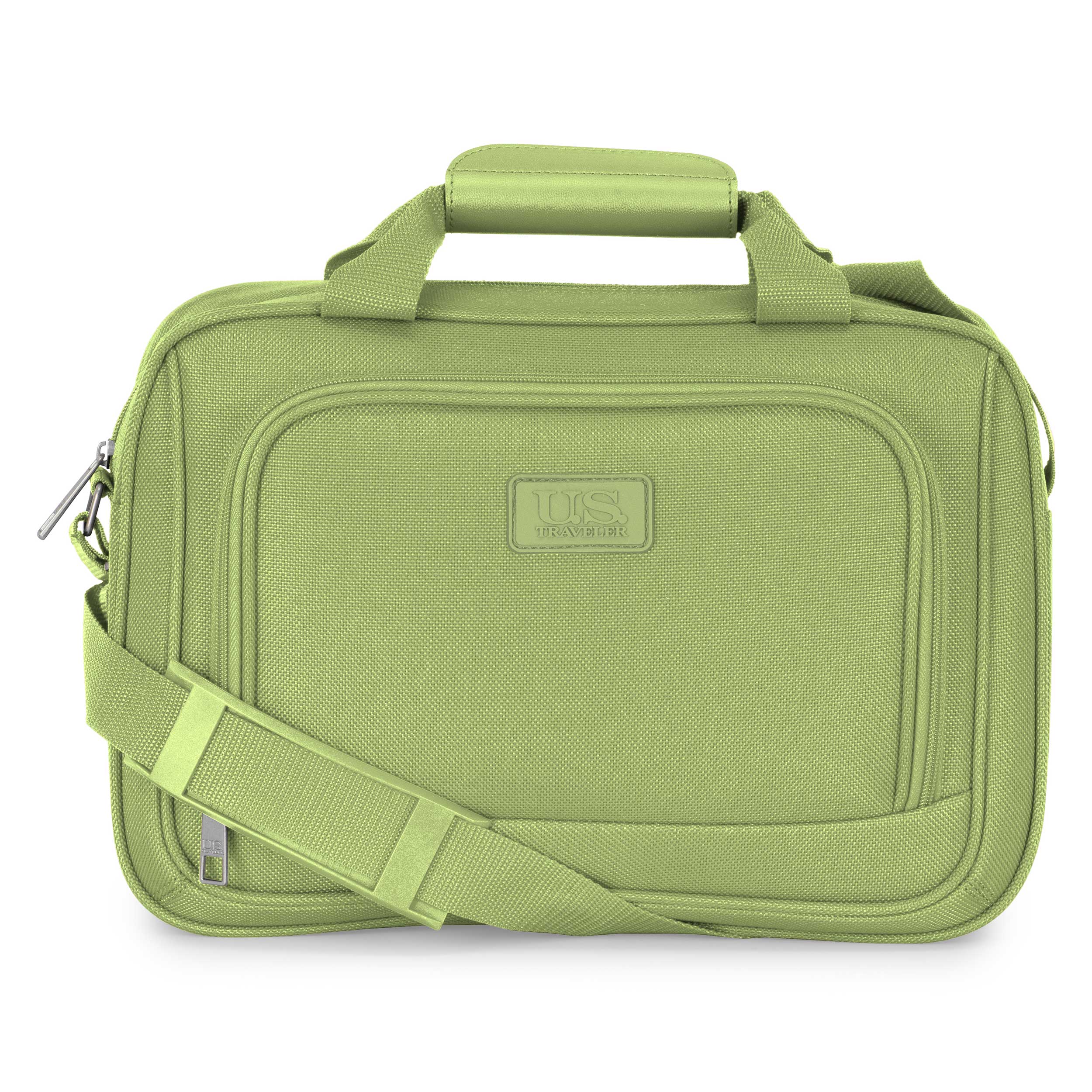 U.S. Traveler Rio 2-Piece Expandable Softside Carry-on Luggage Set - Spinner Wheels, TSA-Approved, Tote Bag, Lightweight Travel Suitcase, Light Green (22/14)