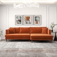 thumbnail image 5 of Denise Modern Living Room Orange Velvet Corner Right-Facing Sectional Sofa, 5 of 8