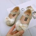 thumbnail image 2 of Icvfdpl Toddler Baby Girl Dress Shoes Princess Shoes Girl Single Kids Leather Bling Butterfly Knot Lace Comfortable 18-24 Months, 2 of 9