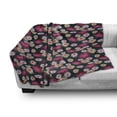 thumbnail image 2 of Floral Soft Flannel Fleece Throw Blanket, Pattern of Rhythmic Exotic Wild Flowers Tones Illustration Tropic Garden, Cozy Plush for Indoor and Outdoor Use, 50" x 60", Grey and Multicolor, by Ambesonne, 2 of 5