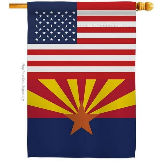 Americana Home & Garden H140753-BO 28 x 40 in. USA Arizona American State Vertical House Flag with Double-Sided Decorative Banner Garden Yard Gift