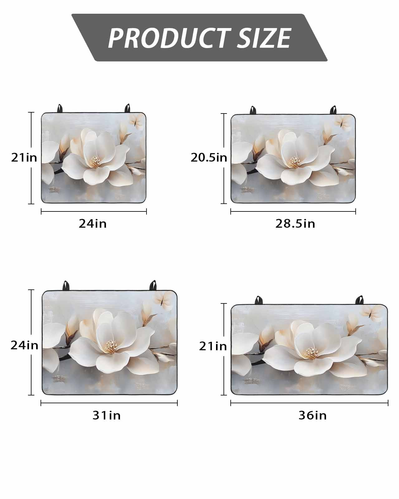 Magnolia Flower Stove Top Covers for Electric Stove, 28'x20'' Retro Flowers Modern Abstract Glass Ceramic Stove Cover Foldable Rubber Mat Heat Resistant Cooktop Protector for Kitchen
