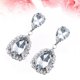 thumbnail image 5 of 1 par de pendientes plateados con forma de gota de agua, pendientes largos y brillantes con diamantes de imitación, joyería colgante, accesorios de decoración de moda para damas y niñas., 5 of 5