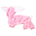 thumbnail image 3 of FELTECHELECTR Disfraz cálido de forro polar coral para mascota, adorable disfraz de orejas de conejo para gato y perro (talla M), 3 of 7