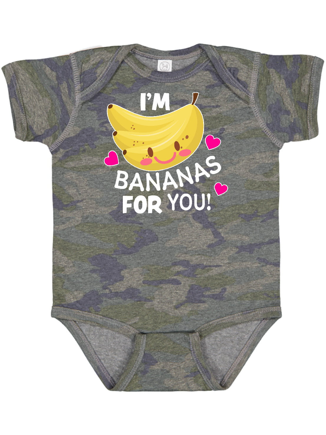 inktastic Im a Bananas for You with Cute Banana and Hearts Long Sleeve Creeper