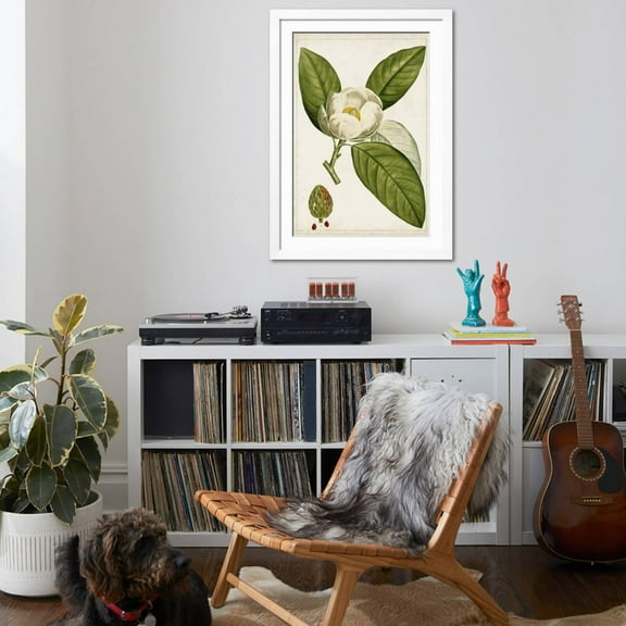 Art.com Antique Flowering Trees II Art Print, White Frame Wall Art, 32" x 44"