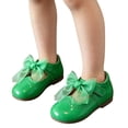 thumbnail image 2 of Gpaecead Girls Mesh Bow Mary Jane Shoes Soft Sole Non Slip Faux Leather Princess Dress Shoes For Toddler, Green, 2 of 8