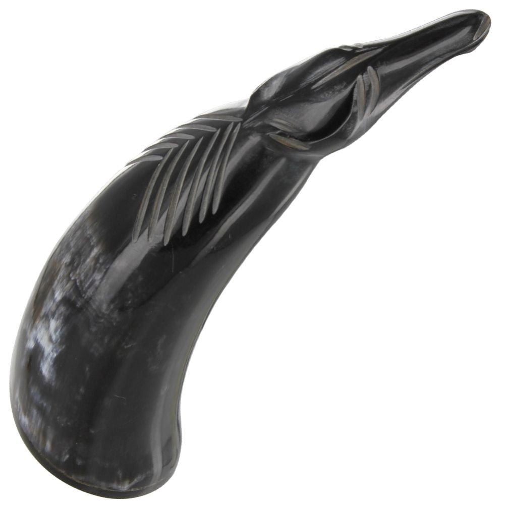 Spirited Thoroughbred Cow Horn Statue Paperweight