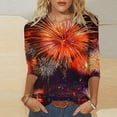 thumbnail image 2 of Awdenio New Years Eve Outfits Women 3/4 Sleeve Round Neck New Year Printed Graphic Oversize Tops, 2 of 5