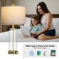 thumbnail image 4 of 26" Glod Glass Table Lamps Set of 2, 3-Way Dimmable Touch Control Living Room Lamp with USB C+A Ports & AC Outlet, Modern Bedside Lamps, Elegant Bedroom Lamps for Nightstand Side End Table Desk, 4 of 14