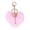 Pink, variant on Heart Shaped Fluffy Pom Pom Keychain Soft Plush Odorless Fadeless Zinc Alloy Durable Backpack Key Chain Bag Pendant Fashion Accessory Coffee, 3.94 inches / 10 cm