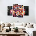 thumbnail image 3 of Elephant Stock Lion's Gaze Abstract Color Wall Art - Horizontal Multi Panel Canvas - Living Room Wall Decor - Animal Multi Panel - Black And Blue Decor - 75" x 48", 3 of 8