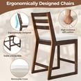 thumbnail image 5 of Harper & Bright Designs Outdoor Counter Height Dining Set for 4, 5 Pieces Acacia Wood Patio Dining Table with Slatted Design and Chairs with Cushions for Poolside Balcony Backyard, Mocha, 5 of 19