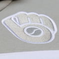 thumbnail image 3 of Men's Mitchell & Ness  Gray Milwaukee Brewers Cooperstown Collection Thunderstorm Head Coach Hoodie, 3 of 4
