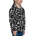thumbnail image 3 of Picia Black White Leaves Pattern Youth Hoodie - Warm Pullover Sweatshirt with Kangaroo Pocket, Ideal for Boys and Girls-Medium, 3 of 6