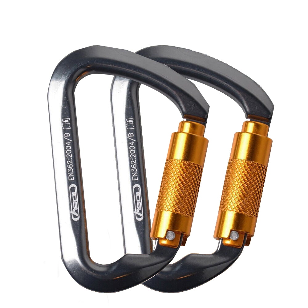Roam Rider [2P] 30KN Auto Locking Carabiner Climbing, Heavy Duty Rock