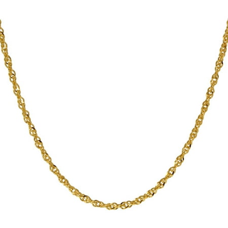 Women's Gold over Sterling Silver 040 Singapore Necklace, 18"