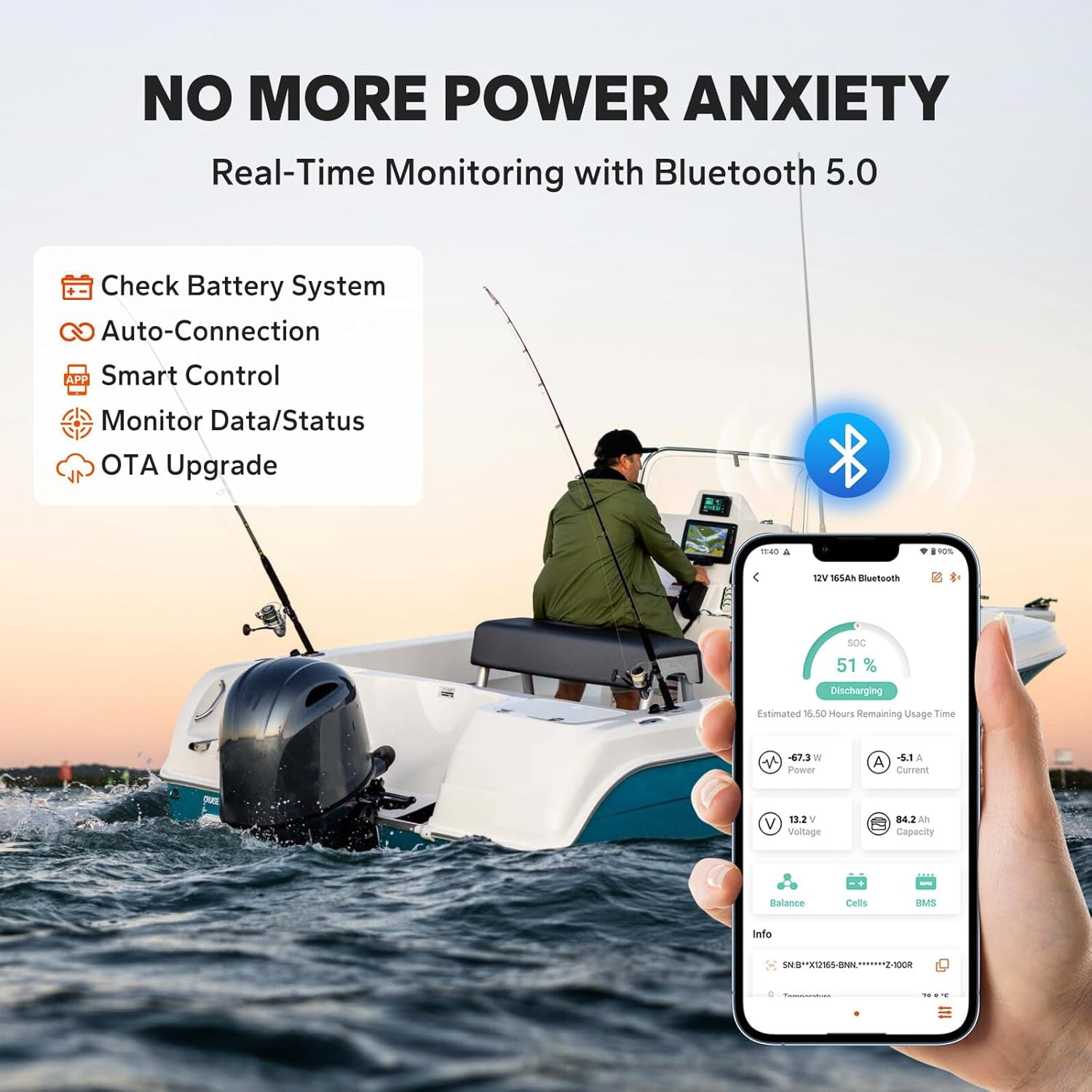 LiTime 12V 165Ah Dual Purpose Lithium Marine Starting & Storage Battery (1200CCA), Group 31 Deep Cycle LiFePO4 Cranking Battery for Boat, Compatiable with Mercury, Honda, Suzuki, Evinrude