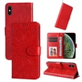 thumbnail image 5 of Cutyskin Case for iPhone XS, iPhone X,Wallet Case,PU Leather Flip,Kickstand,Double Magnetic Clasp,Embossed Mandala Flower Lanyard Protective PU Leather Cover For iPhone X/XS, Red, 5 of 12