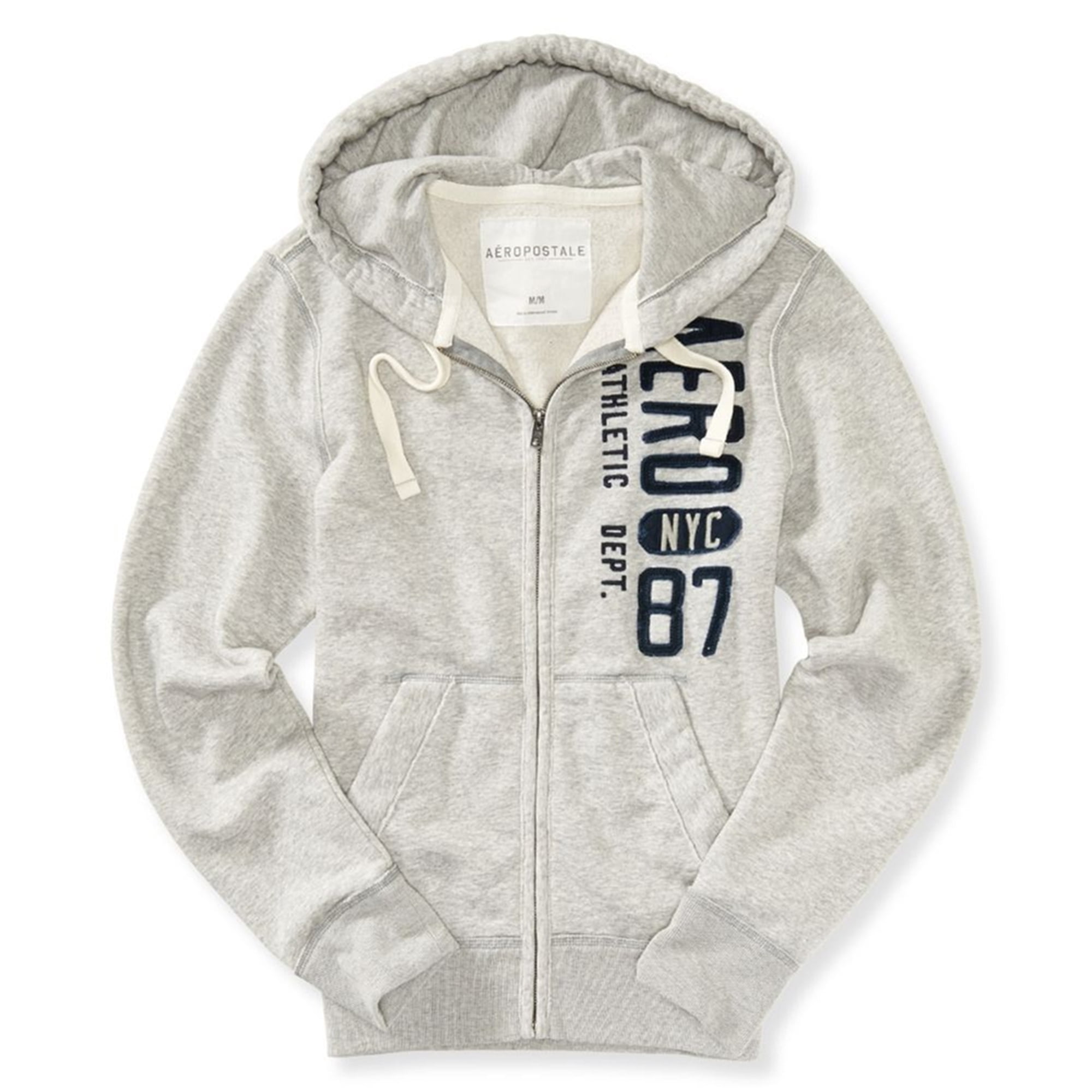 Aeropostale NYC Athletic Sudadera con capucha para hombre gris grande Aeropostale Sudadera Walmart en linea