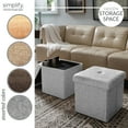 thumbnail image 6 of Simplify Faux Linen Folding Storage Ottoman Cube, Gray, 6 of 8