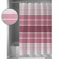 thumbnail image 3 of Small Stall Shower Curtain 36x72 Inch Narrow Half Size Pink Ombre Stripe Bath Curtains Bathroom Decor Farmhouse Striped Gradient Waterproof Fabric Shower Curtain Set with Hooks 36 Inch, 3 of 6