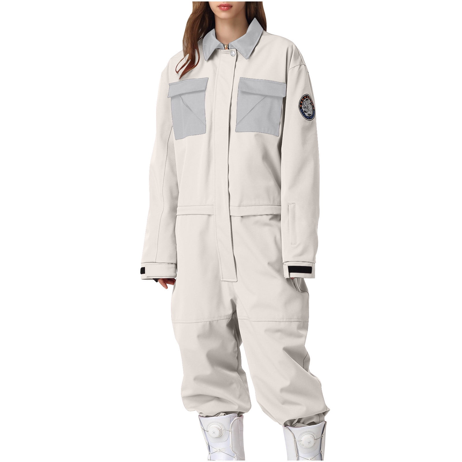Combinaison De Ski Hiver Femme - Veste-pantalon Une Pièce Avec Capuche Et Gants - Coupe-vent - Neuf Sous Emballage