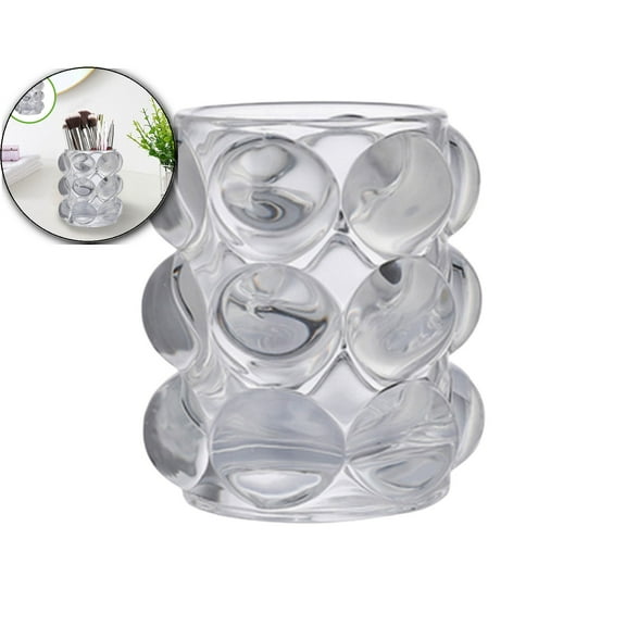 WNFJR Glass Makeup Brush Holder, Cosmetic Brush Storage Organizer Holder, Storage Pot Cup for Vanity, Office, Home Decor