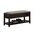 thumbnail image 3 of Roundhill Furniture Rouen Espresso Seating Bench with Shoe Storage, 3 of 8