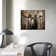 thumbnail image 4 of Shadudu Moose Canvas Wall Art 36x20 Inch - Modern Rustic Wildlife Moose, Elk, & Deer with Big Horn Print, Vintage Framed Artwork for Living Room and Bedroom Decor 20x16in, 4 of 6