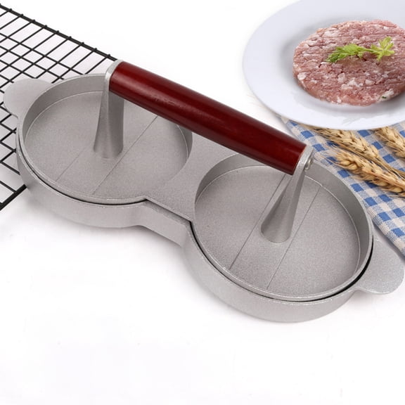 Burger Press, Non-Stick Hamburger Patty Maker, Double Meat Beef Cheese Veggie Burger Maker for Grill Griddle BBQ Barbecue