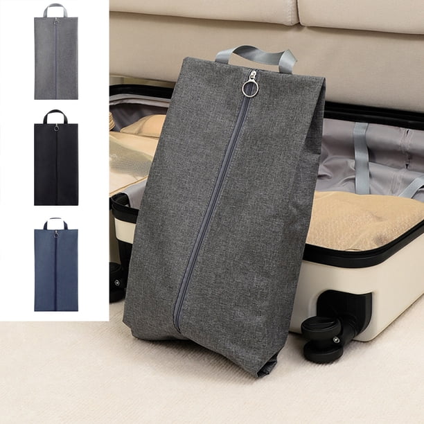 Bolsa organizadora de zapatos para viajes | Tela Oxford duradera, cierre con cremallera, lavable, reutilizable, azul marino o gris, cabe para 1 par, portátil, mantiene los zapatos limpios y secos