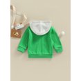 thumbnail image 4 of Eyicmarn Toddler Girl Boy Casual Hooded Jacket, Contrast Color Long Sleeve Zipper Closure Coat with Front Pockets, 4 of 8