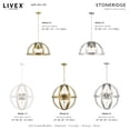 thumbnail image 6 of Livex Lighting  Stoneridge Antique Brass 6 Light Pendant Chandelier - 24"W x 28" - 64"H, 6 of 8