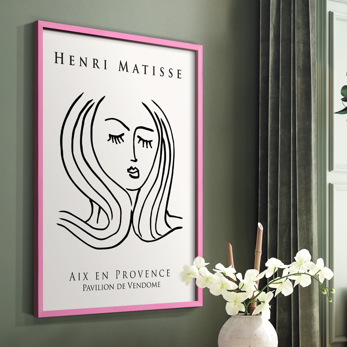 Matisse CXLVII Framed Print in Pink Solid Wood 11 x 14 Framed Print