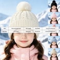 thumbnail image 3 of KPOPLK Baby Beret Hat Toddler Winter Knitted Beanie Cap Solid Color Little Boys Girls Knit Fleece Hat(2-10 Years,Khaki), 3 of 5