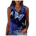 thumbnail image 2 of DailyTrove Women's Floral Watercolor Sleeveless Tank - Casual V-Neck Top, Artistic for Daily & Travel, 2 of 5