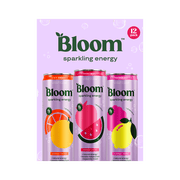 Bloom Nutrition Sparkling Energy Drink, Variety, 12 fl oz Cans, 12 Pack