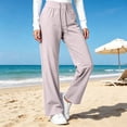 thumbnail image 6 of Womens Quick Dry Casual Pants, Straight Leg Elastic Waist Stretch Breathable Athletic Trousers, Walking Hiking Jogging Fitness Sports Wear | VerBelle,Pink S, 6 of 7