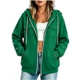 thumbnail image 3 of Women's Full Zip Hooded Sweatshirt Casual Long Sleeve Hoodie with Pockets Fall Winter Sportswear, 3 of 6