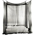 thumbnail image 3 of 4 Corners Post Canopy Bed Curtain for Girls Boys Adults - 4 Opening - Princess Bedroom Decoration, 190x210x240cm, Black, 3 of 9