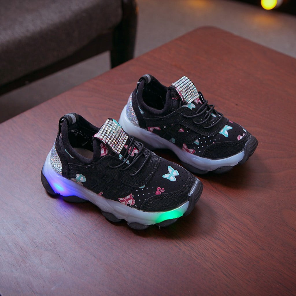 XZNGL Led Shoes for Kids Children Kid Baby Girls Crystal Led Luminous Sport Run Sneakers Shoes Kids Shoes Girls Baby Girls Shoes Walmart